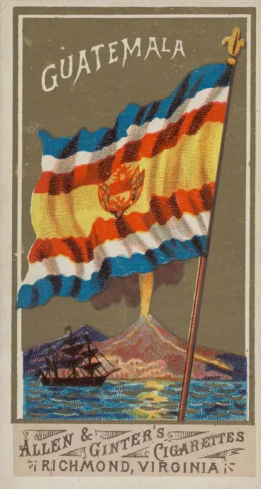 Framed Print : Guatemala, from Flags of All Nations, Series 1 (N9) for Allen & Framed Print : Guatemala, from Flags of All Nations, Series 1 (N9) for Allen &