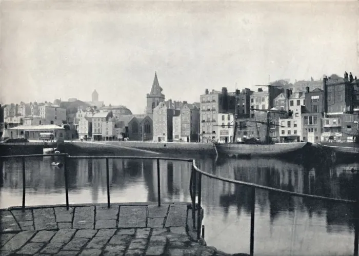 Framed Print : Guernsey - The Old Harbour, 1895 Framed Print : Guernsey - The Old Harbour, 1895