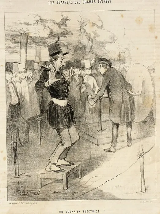 Framed Print : Un Guerrier électrisé, 1844. Creator: Honore Daumier Framed Print : Un Guerrier électrisé, 1844. Creator: Honore Daumier