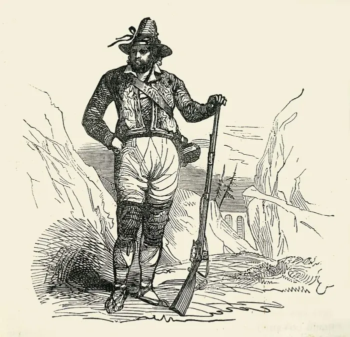 Framed Print : A Guerrilla, 1849. Creator: Unknown Framed Print : A Guerrilla, 1849. Creator: Unknown