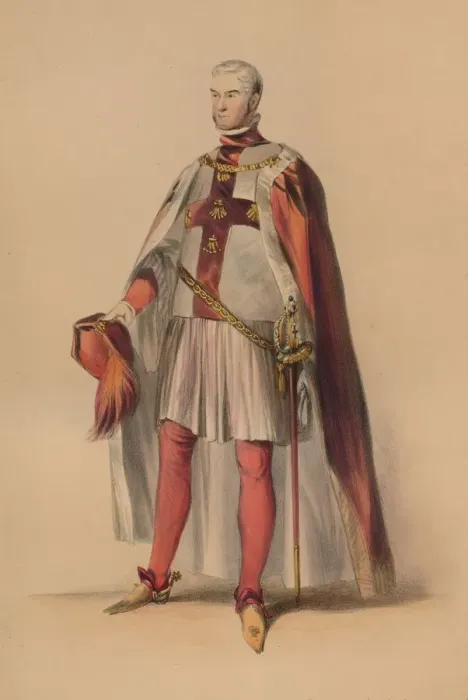 Framed Print : Guest in costume for Queen Victorias Bal Costume, May 12 1842, (1843). Creator Framed Print : Guest in costume for Queen Victorias Bal Costume, May 12 1842, (1843). Creator
