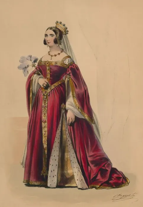 Framed Print : Guest in costume for Queen Victorias Bal Costume, May 12 1842, (1843). Creator Framed Print : Guest in costume for Queen Victorias Bal Costume, May 12 1842, (1843). Creator