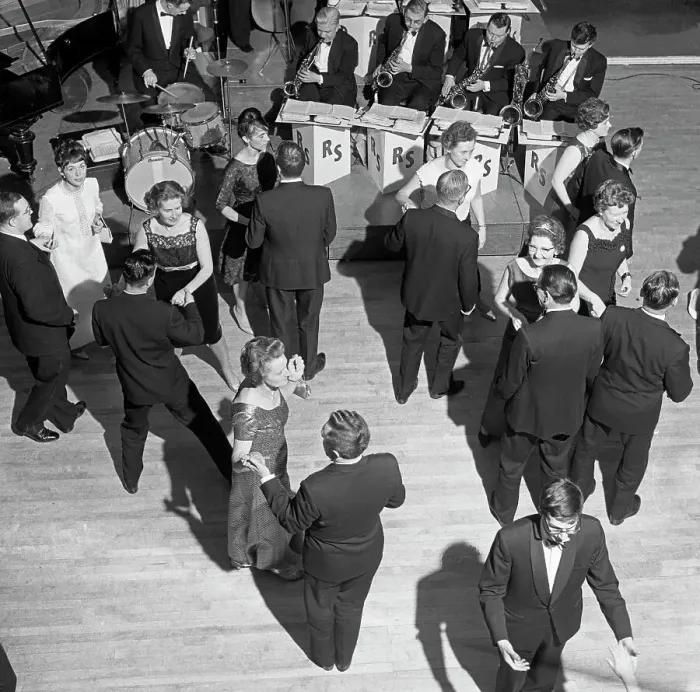 Framed Print : Guests at a Christmas dance at Sheffield University, South Yorkshire, 1967. Artist Framed Print : Guests at a Christmas dance at Sheffield University, South Yorkshire, 1967. Artist