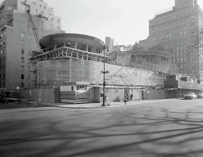 Framed Print : Guggenheim Museum, 88th St. & 5th Ave. New York City, 1957. Creator: Gottscho-Schleisner, Inc Framed Print : Guggenheim Museum, 88th St. & 5th Ave. New York City, 1957. Creator: Gottscho-Schleisner, Inc