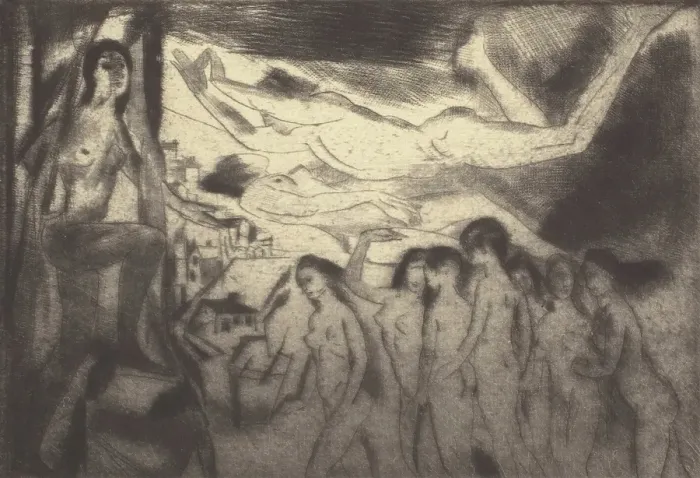Framed Print : Guiding Spirit, 1920. Creator: Arthur Davies Framed Print : Guiding Spirit, 1920. Creator: Arthur Davies