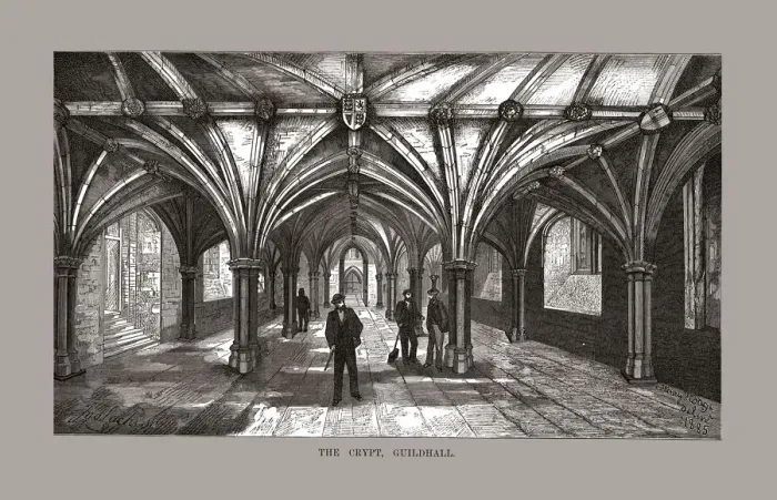Framed Print : The Guild-Hall Crypt, 1886