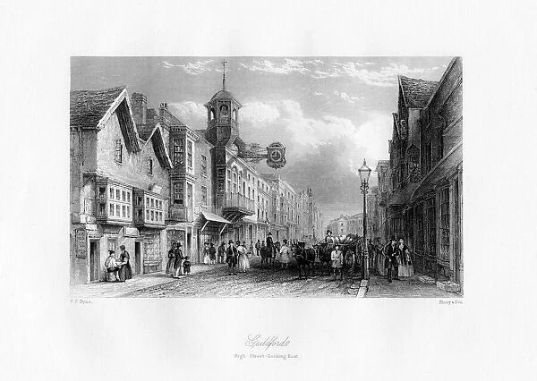 Guildford High Street, Guildford, Surrey, 19th century.Artist: Shury & Son