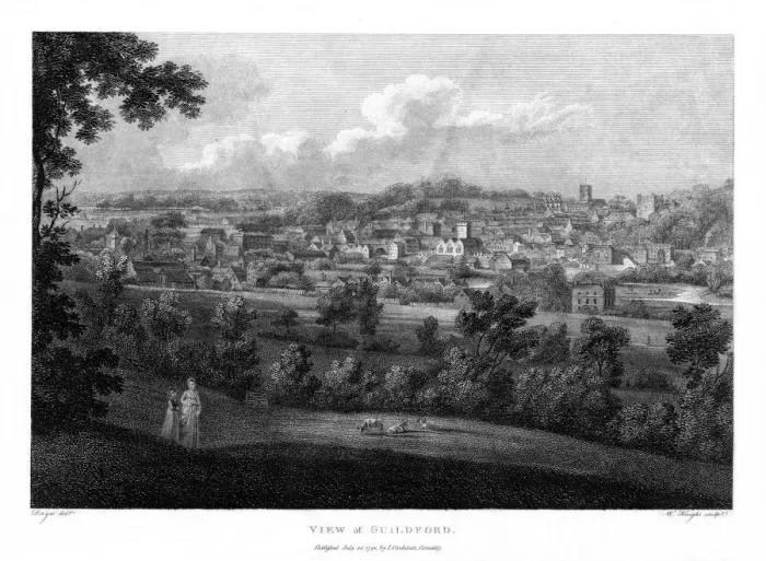Framed Print : Guildford, Surrey, England, 1798. Artist: W Knight Framed Print : Guildford, Surrey, England, 1798. Artist: W Knight