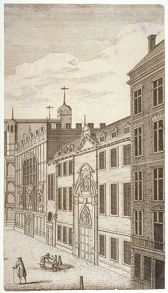 Guildhall Chapel and Blackwell Hall, City of London, 1750