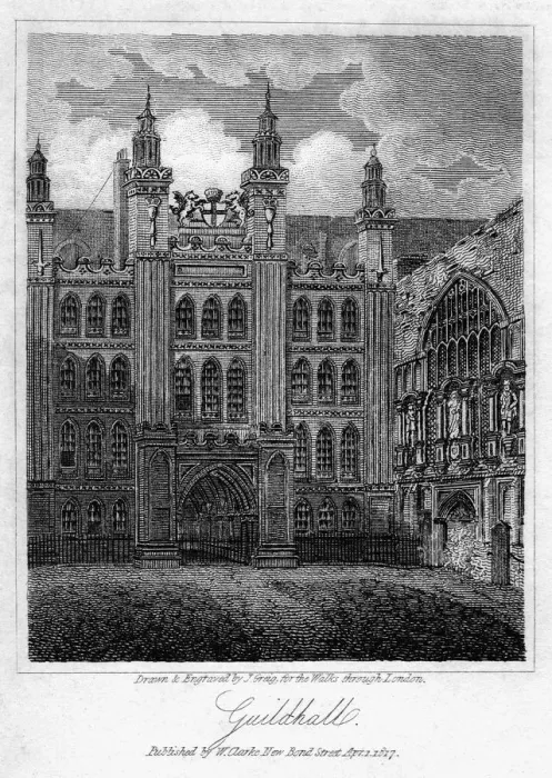 Framed Print : Guildhall, City of London, 1817. Artist: J Greig Framed Print : Guildhall, City of London, 1817. Artist: J Greig