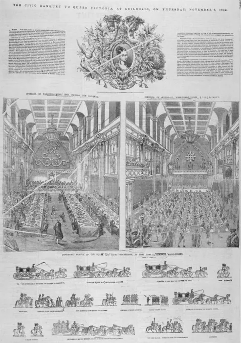 Framed Print : The Guildhall Civic Banquet for Queen Victoria held on 9 November 1837 Framed Print : The Guildhall Civic Banquet for Queen Victoria held on 9 November 1837