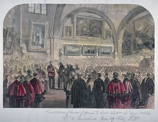 Guildhall Council Chamber, City of London, 1861