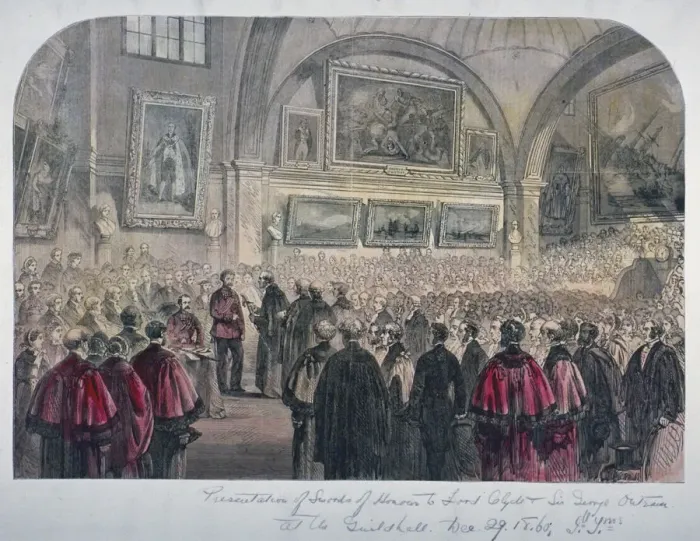 Framed Print : Guildhall Council Chamber, City of London, 1861 Framed Print : Guildhall Council Chamber, City of London, 1861