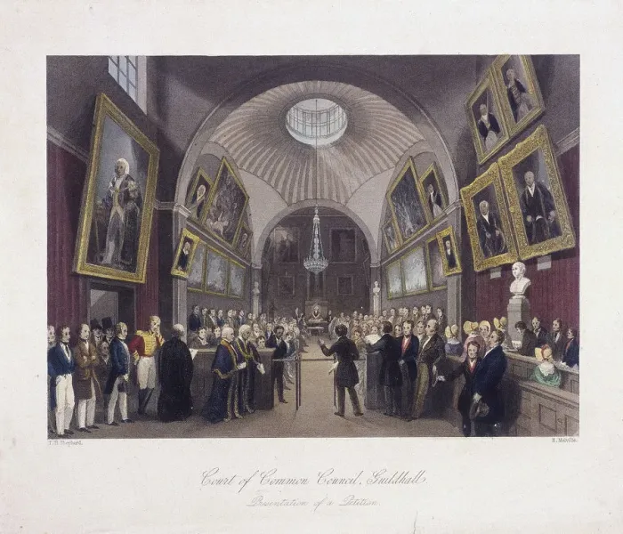 Framed Print : Guildhall Council Chamber, London, c1840. Artist: Harlen Melville Framed Print : Guildhall Council Chamber, London, c1840. Artist: Harlen Melville