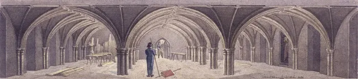 Framed Print : Guildhall Crypt, London, 1821. Artist: Robert Blemmell Schnebbelie Framed Print : Guildhall Crypt, London, 1821. Artist: Robert Blemmell Schnebbelie
