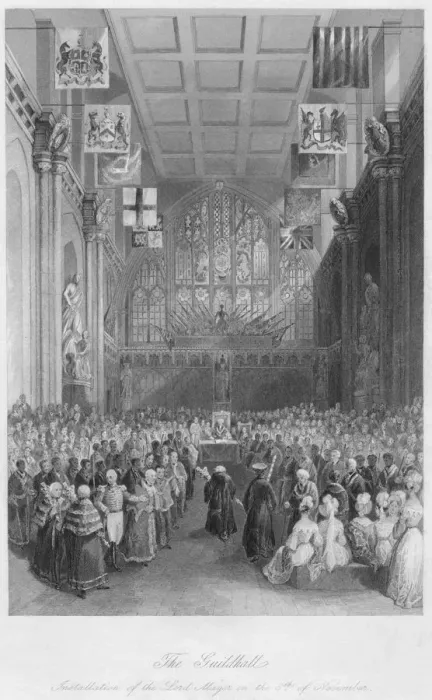 Framed Print : The Guildhall. Installation of the Lord Mayor on the 8th of November, c1841. Artist: Henry Melville Framed Print : The Guildhall. Installation of the Lord Mayor on the 8th of November, c1841. Artist: Henry Melville