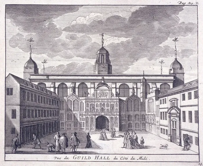 Framed Print : Guildhall, London, 1707 Framed Print : Guildhall, London, 1707