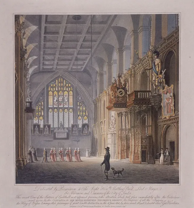 Framed Print : Guildhall, London, 1816. Artist: George Hawkins Framed Print : Guildhall, London, 1816. Artist: George Hawkins
