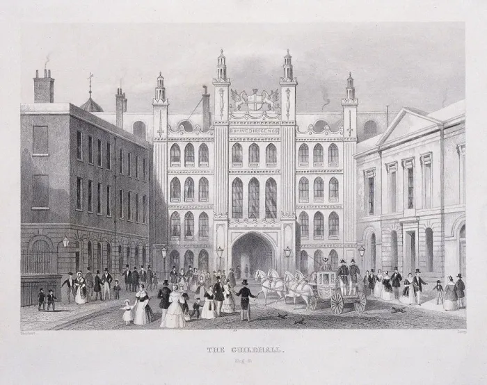 Framed Print : Guildhall, London, 1855. Artist:s Lacey Framed Print : Guildhall, London, 1855. Artist:s Lacey