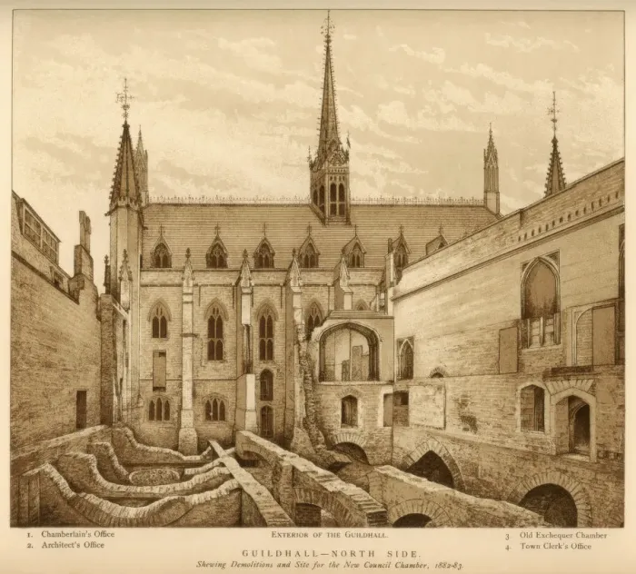 Framed Print : Guildhall North Side, City of London, 1882-1883 (1886) Framed Print : Guildhall North Side, City of London, 1882-1883 (1886)