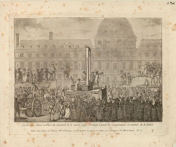 Guillotine elevee en place du Carrousel, le 13 aout 1792 …Creator