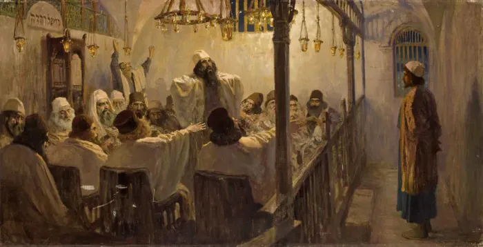 Framed Print : He is guilty of death!, 1906. Artist: Polenov, Vasili Dmitrievich (1844-1927) Framed Print : He is guilty of death!, 1906. Artist: Polenov, Vasili Dmitrievich (1844-1927)