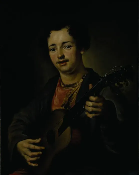 Framed Print : The Guitar Player, 1850s. Artist: Perov, Vasili Grigoryevich (1834-1882) Framed Print : The Guitar Player, 1850s. Artist: Perov, Vasili Grigoryevich (1834-1882)