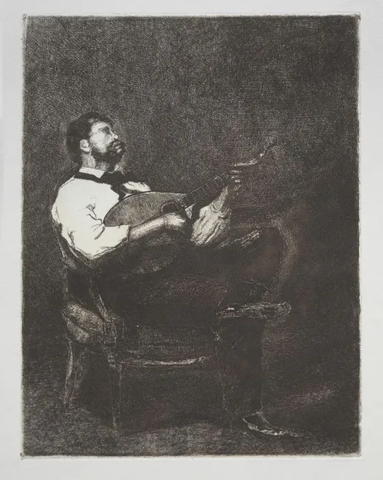 Framed Print : Guitar Player, 1861. Creator: Francois Bonvin (French, 1817-1887) Framed Print : Guitar Player, 1861. Creator: Francois Bonvin (French, 1817-1887)