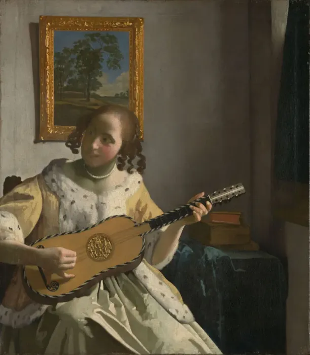 Framed Print : The Guitar Player. Artist: Vermeer, Jan (Johannes) (1632-1675)
