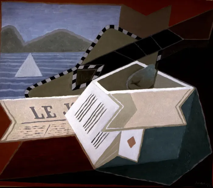 Framed Print : Guitar at sea, 1925, oil on canvas by Juan Gris Framed Print : Guitar at sea, 1925, oil on canvas by Juan Gris