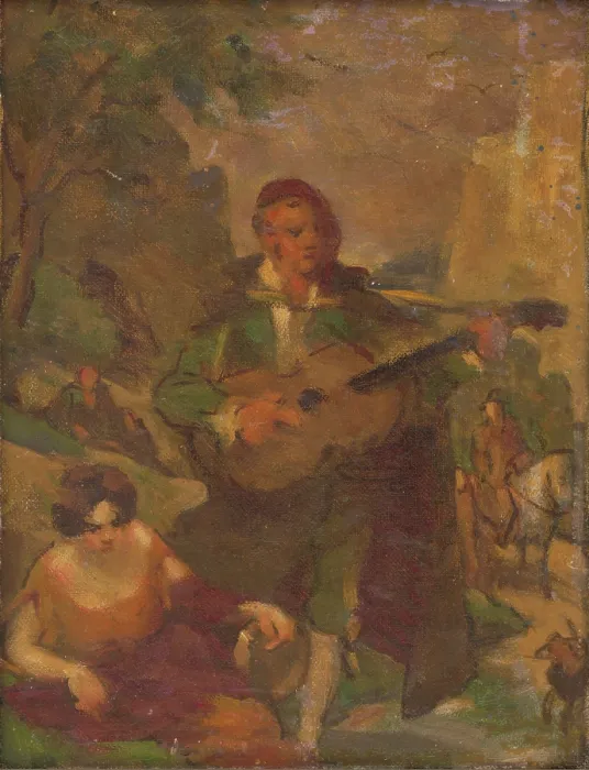 Framed Print : Guitarist, 1910-1930. Creator: Milan Thomka Mitrovsky Framed Print : Guitarist, 1910-1930. Creator: Milan Thomka Mitrovsky