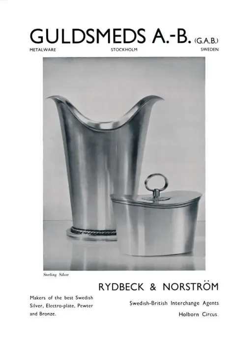 Framed Print : Guldsmeds A. -B. (G. A. B. ) - Sterling Silver - Rydbeck & Norstrom. 1939 Framed Print : Guldsmeds A. -B. (G. A. B. ) - Sterling Silver - Rydbeck & Norstrom. 1939