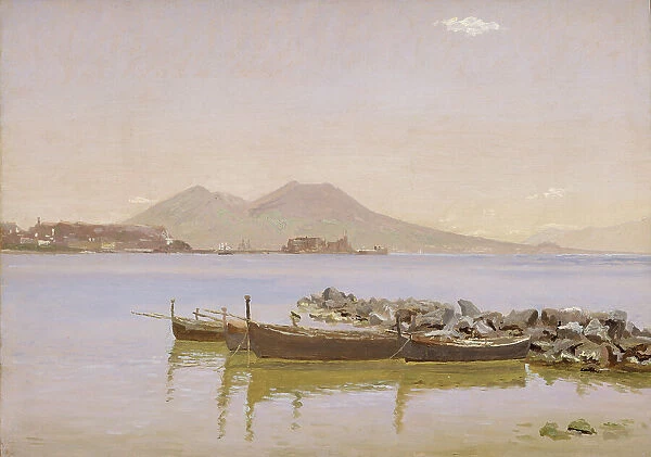 The Gulf of Naples with Vesuvius in the Background, 1838-1839. Creator: Christen Købke