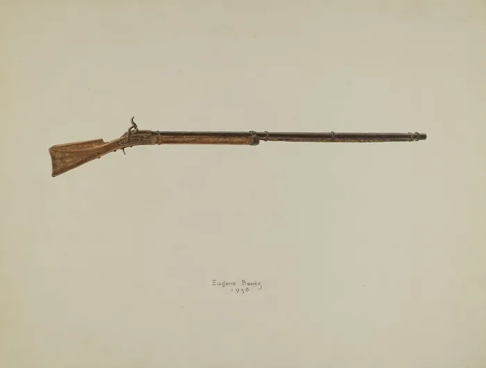Framed Print : Gun, 1938. Creator: Eugene Bartz Framed Print : Gun, 1938. Creator: Eugene Bartz