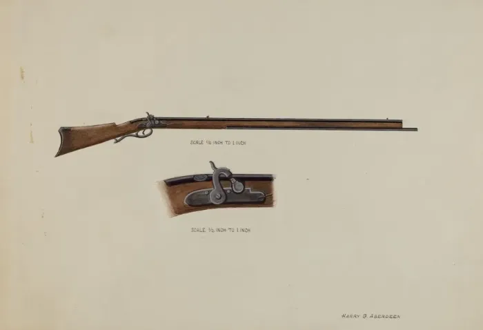 Framed Print : Gun, c. 1936. Creator: Harry G Aberdeen Framed Print : Gun, c. 1936. Creator: Harry G Aberdeen