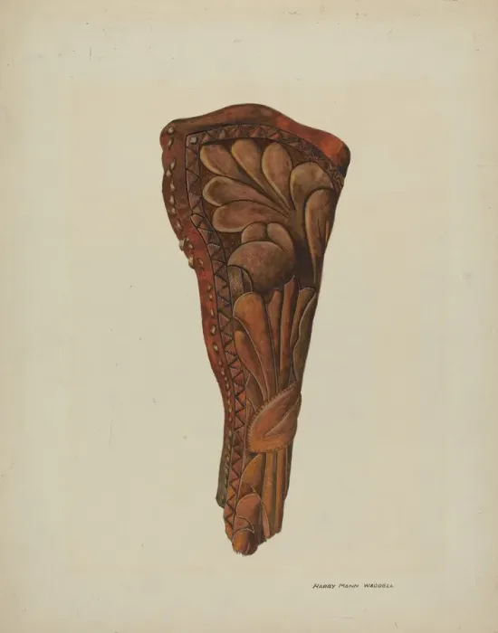 Framed Print : Gun Holster, c. 1936. Creator: Eva Fox Framed Print : Gun Holster, c. 1936. Creator: Eva Fox