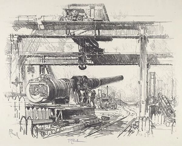 Gun-Testing, 1916. Creator: Joseph Pennell