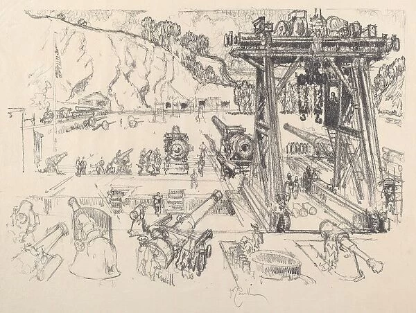 The Gun-Testing Ground, 1917. Creator: Joseph Pennell