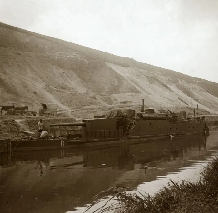 Framed Print : Gunboat, Genicourt, northern France, c1914-c1918 Framed Print : Gunboat, Genicourt, northern France, c1914-c1918