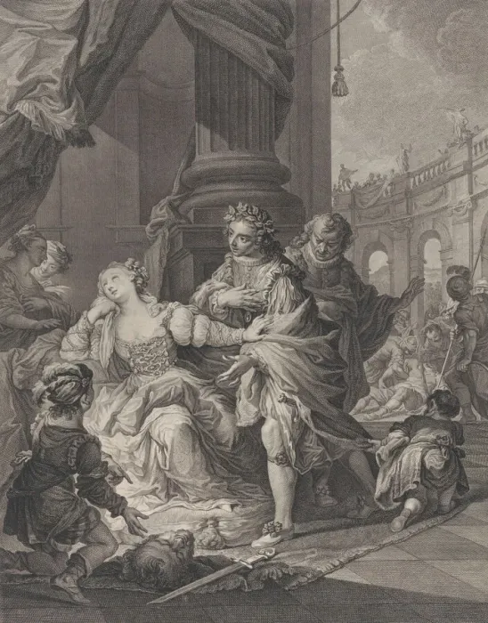 Framed Print : Gunhilda accused of adultery, 1760. Creator: Simon Francois Ravenet Framed Print : Gunhilda accused of adultery, 1760. Creator: Simon Francois Ravenet