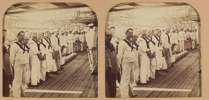 Framed Print : Gunners of the Battleship Oregon, Manila Bay, Philippine Islands. 1899. Creator: RY Young Framed Print : Gunners of the Battleship Oregon, Manila Bay, Philippine Islands. 1899. Creator: RY Young
