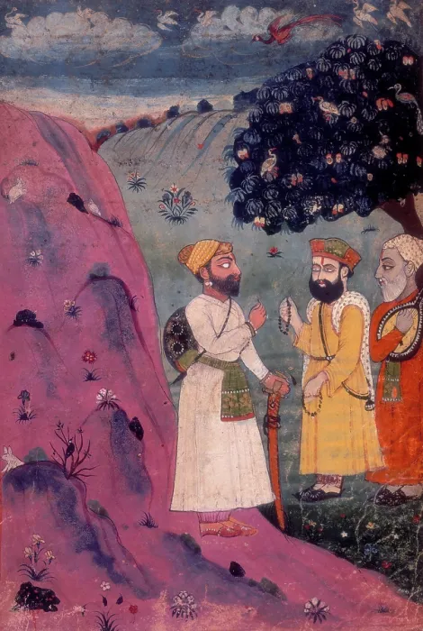 Framed Print : Guru Nanak, manuscript painting, early 18th century. Creator: Unknown