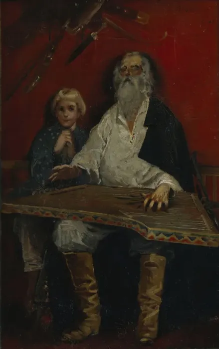 Framed Print : The Gusli Player. Artist: Ryabushkin, Andrei Petrovich (1861-1904) Framed Print : The Gusli Player. Artist: Ryabushkin, Andrei Petrovich (1861-1904)