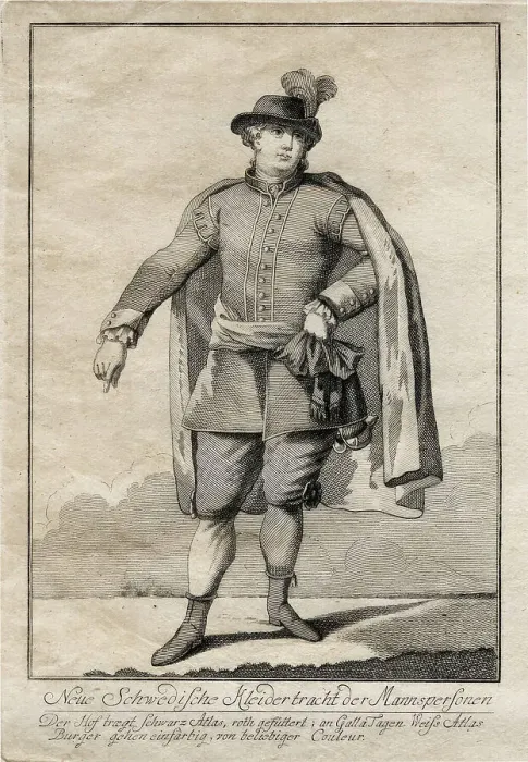 Framed Print : Gustaf III's national costume, 1780. Creator: Unknown Framed Print : Gustaf III's national costume, 1780. Creator: Unknown