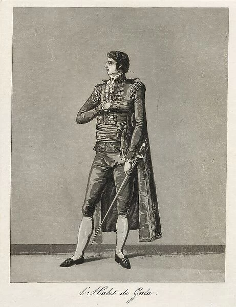 Gustaf III's national costume / Swedish costume, 1780s. Creator: Johan Abraham Aleander