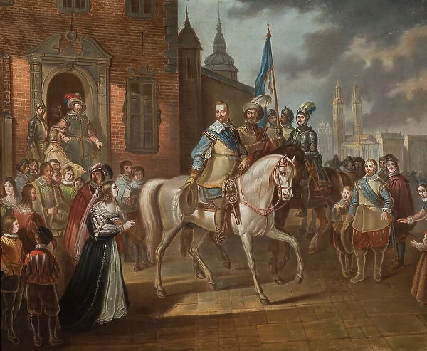 Gustav II Adolf of Sweden Bids Farewell to his Consort, Maria Eleonora i Erfurt.1838. Creator: Peter Lindhberg