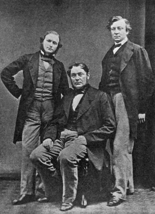 Framed Print : Gustav Kirchhoff, Robert Bunsen and Henry Roscoe, scientists, c1860 Framed Print : Gustav Kirchhoff, Robert Bunsen and Henry Roscoe, scientists, c1860