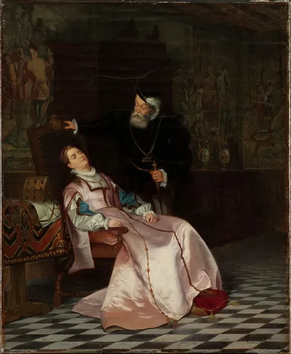 Framed Print : Gustav Vasa finds his wife Katarina Stenbock asleep and hears her say: I love King... 1868. Creator: Hugo Salmson. Gustav Vasa finds his wife Katarina Stenbock asleep and hears her say: I love King... 1868. Creator: Hugo Salmson Framed Print : Gustav Vasa finds his wife Katarina Stenbock asleep and hears her say: I love King... 1868. Creator: Hugo Salmson. Gustav Vasa finds his wife Katarina Stenbock asleep and hears her say: I love King... 1868. Creator: Hugo Salmson