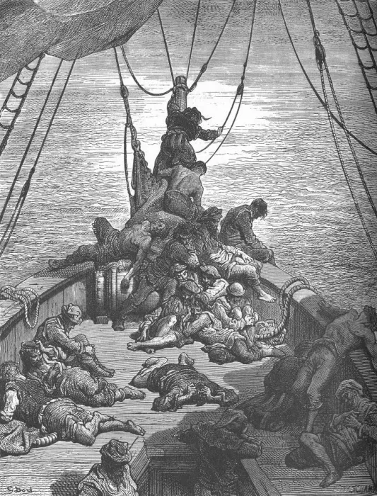 Framed Print : One of Gustave Dores Illustrations for The Ancient Mariner, c1870s, (c1950) Framed Print : One of Gustave Dores Illustrations for The Ancient Mariner, c1870s, (c1950)
