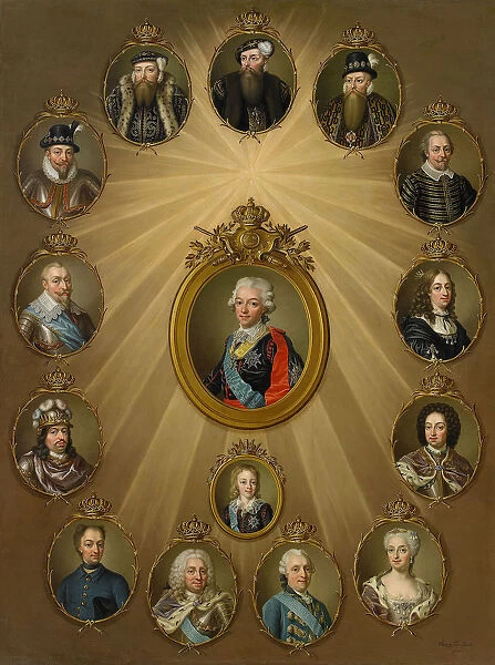 The Gustavian Family, c. 1785. Artist: Pasch, Ulrika Fredrika (1735-1796)